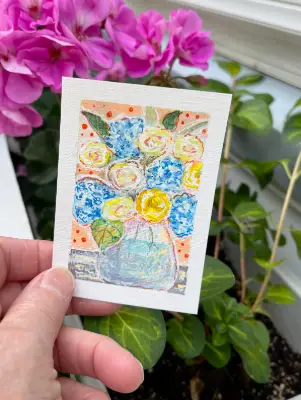 Morning Greeting aceo art card thumbnail 1