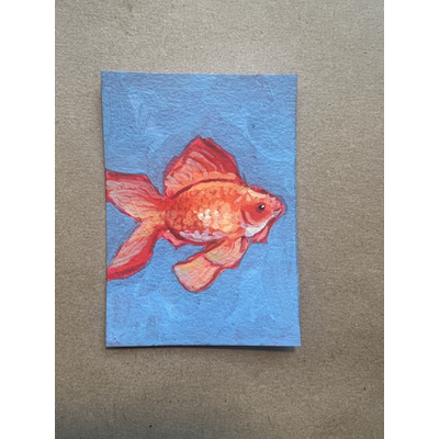 Goldfish aceo art card thumbnail 2