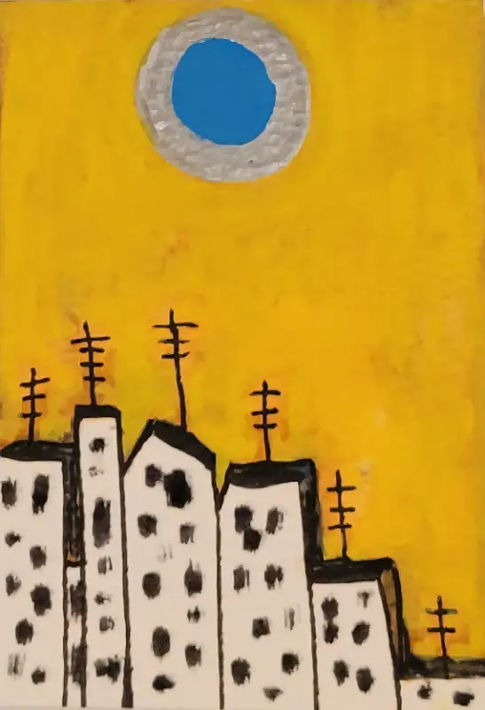 CityScape aceo art card