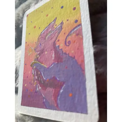 Sunset Foxling aceo art card thumbnail 3