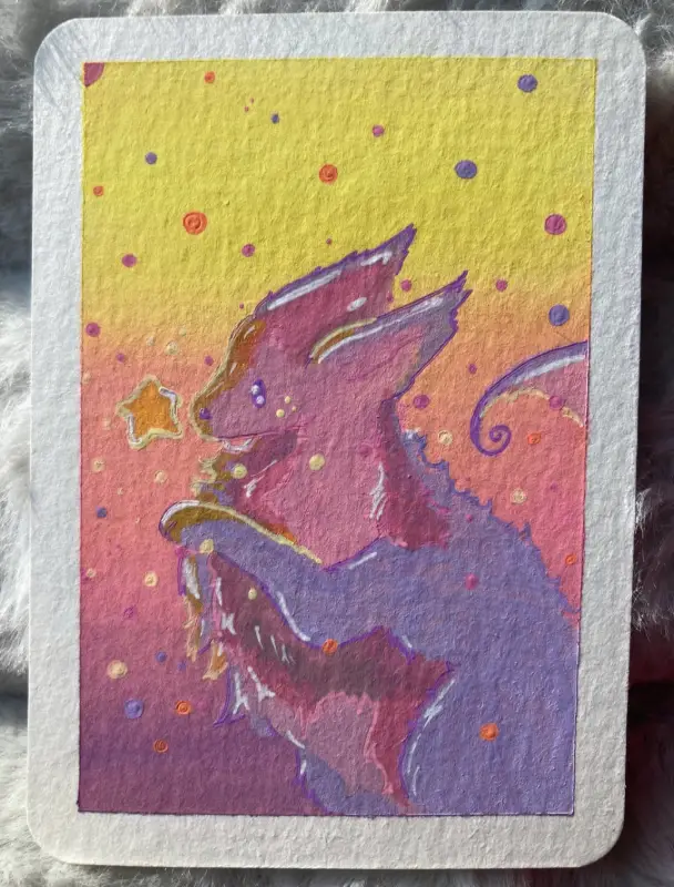 Sunset Foxling aceo art card