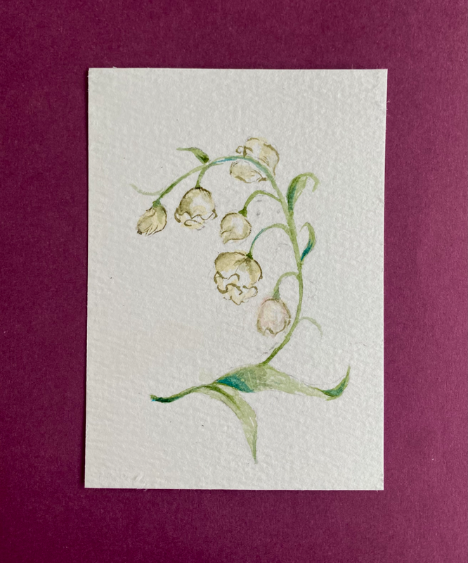 lily of the valley aceo art card