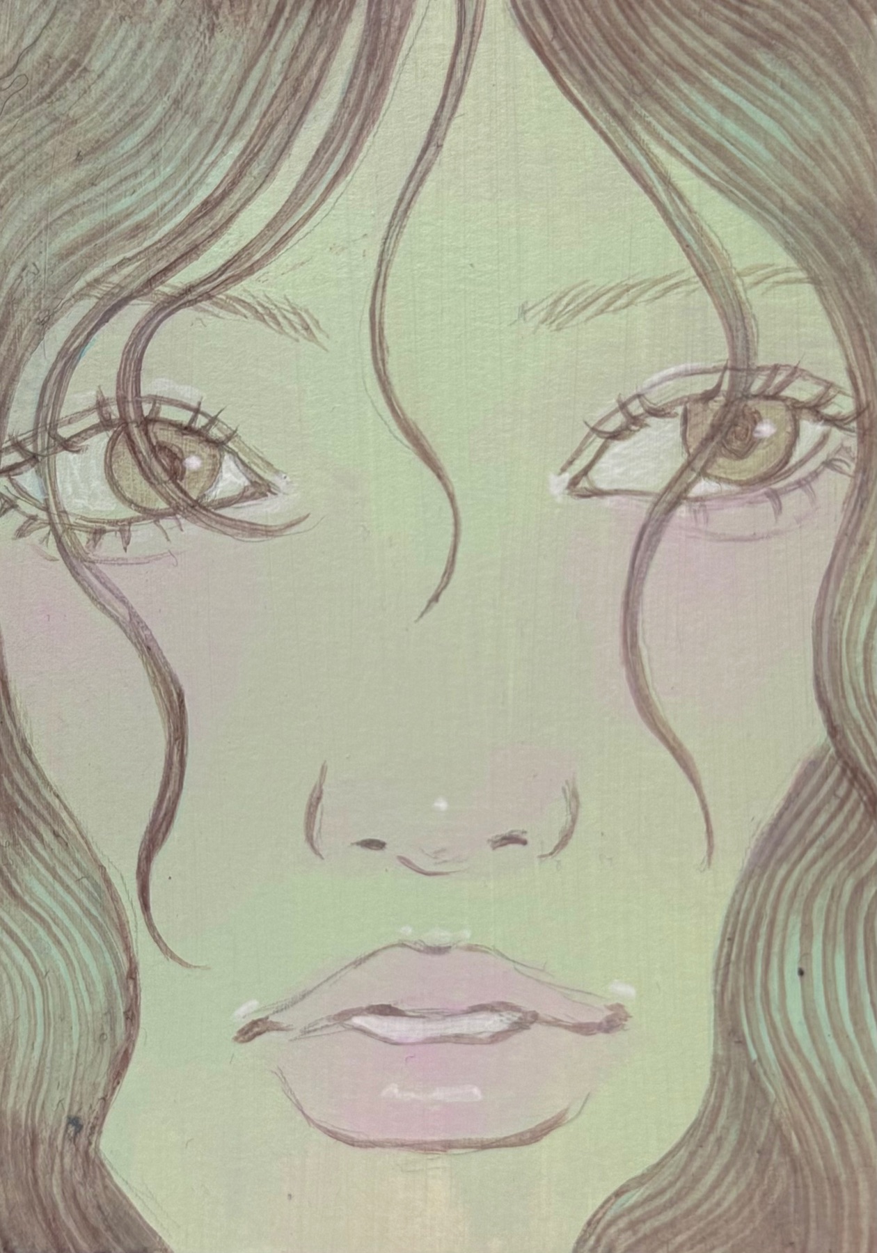 Green Girl #3 aceo art card