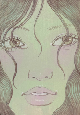 Green Girl #3 aceo art card thumbnail 1