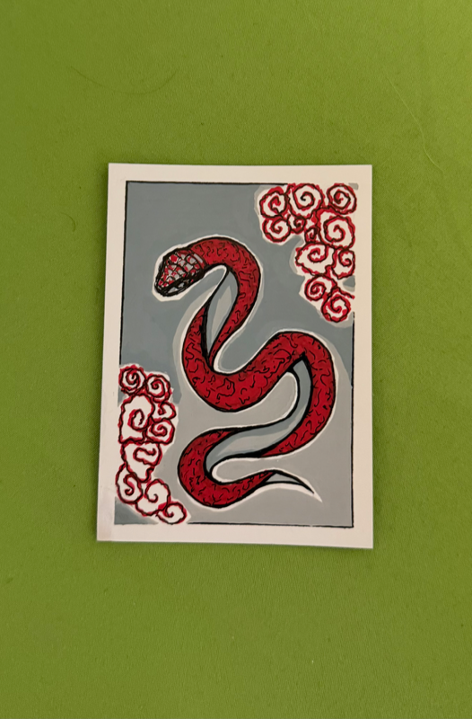 garden snake 🌺🐍 aceo art card