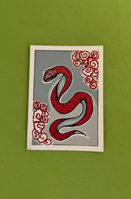 garden snake 🌺🐍 aceo art card thumbnail 1