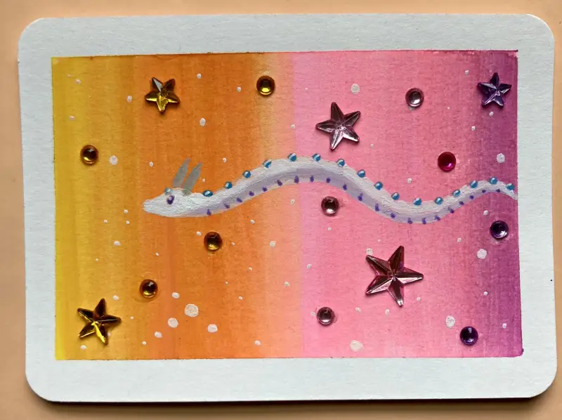 Sunset Starling aceo art card