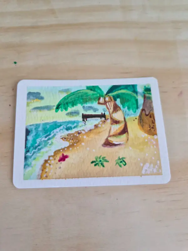 By the Sea aceo art card