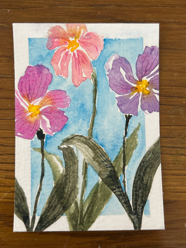 Spring floral aceo art card
