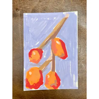 Botanical ACEO Original Painting aceo art card thumbnail 1