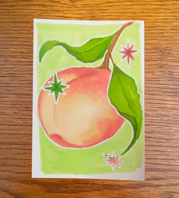 Fruit - Peach Illustration aceo art card