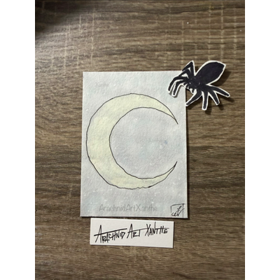 MOON 🌙 |COPIC markers aceo art card thumbnail 2
