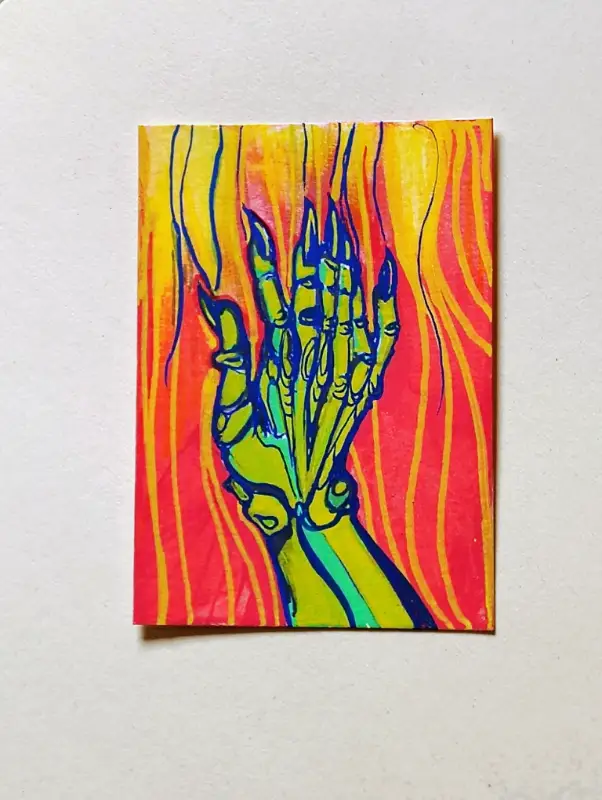 How Many Fingers Am I Holding Up? aceo art card