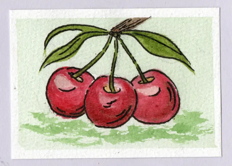 Cherry Bomb aceo art card