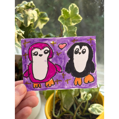 “Pingy Piny” Original Art, Young Artist aceo art card thumbnail 2