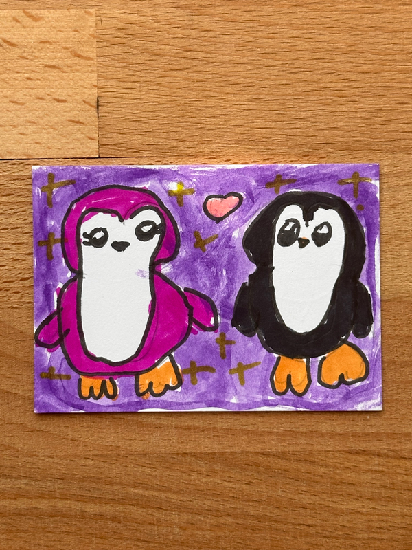 “Pingy Piny” Original Art, Young Artist aceo art card