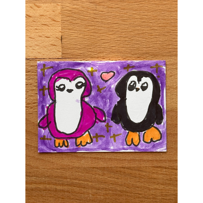 “Pingy Piny” Original Art, Young Artist aceo art card thumbnail 1