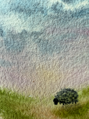 Twilight Sheep, Black aceo art card thumbnail 2