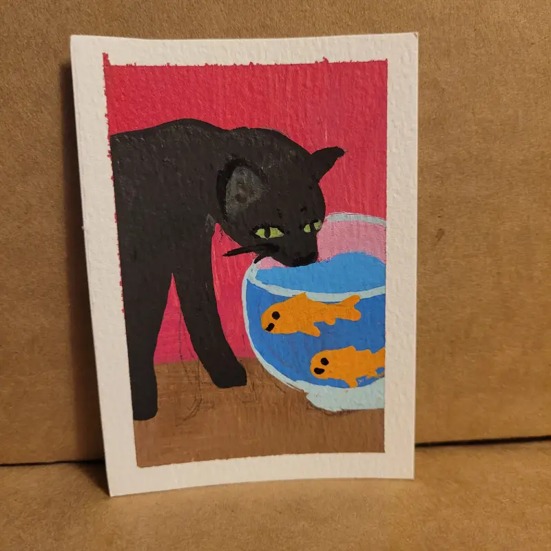 Fishy Friends aceo art card