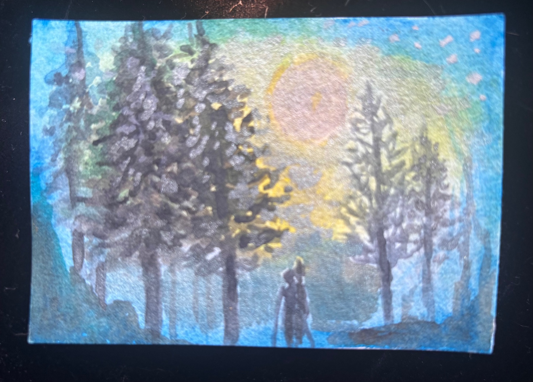 Moon moment aceo art card