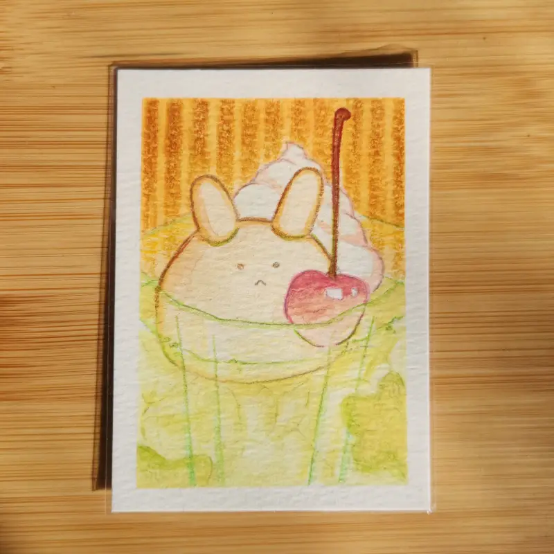 melon soda aceo art card