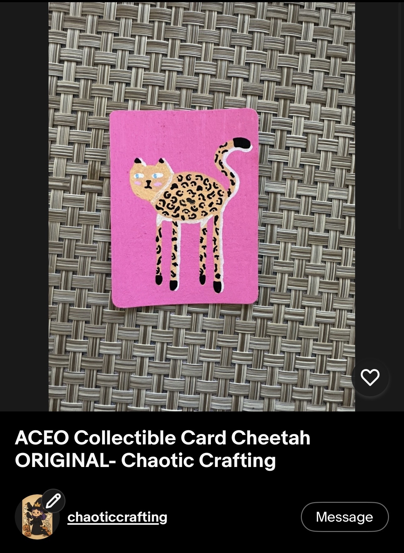 Cheetah aceo art card