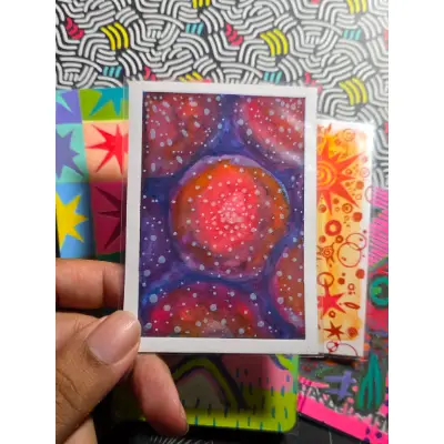 Celestial Marble Galaxies aceo art card thumbnail 2