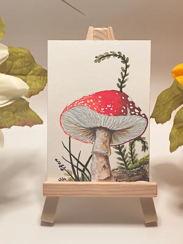 Red Mushroom 001 aceo art card