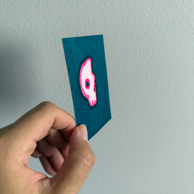 Original Skull ACEO | Neon Bones #2/3 aceo art card thumbnail 2
