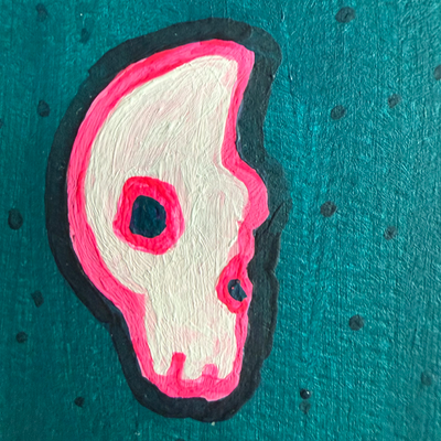 Original Skull ACEO | Neon Bones #2/3 aceo art card thumbnail 3