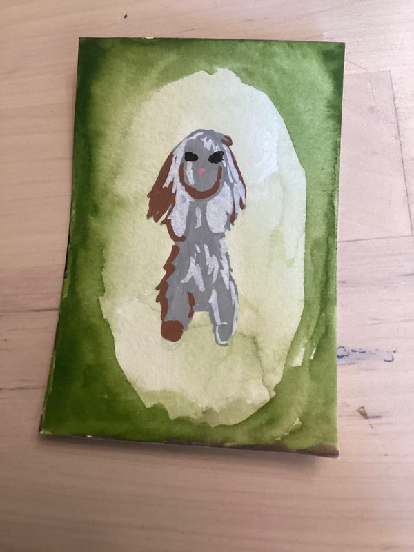 Angry bunny! aceo art card