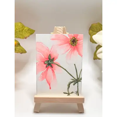 Blushing Blossoms aceo art card thumbnail 1