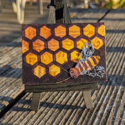 Bee aceo art card thumbnail 2