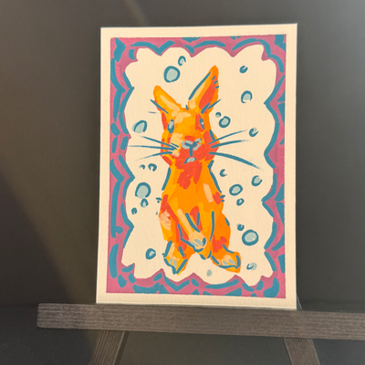 strange rabbit aceo art card thumbnail 2