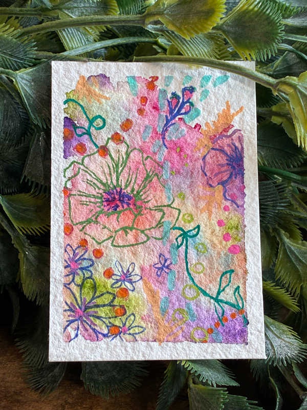 Colorful Garden #1 aceo art card