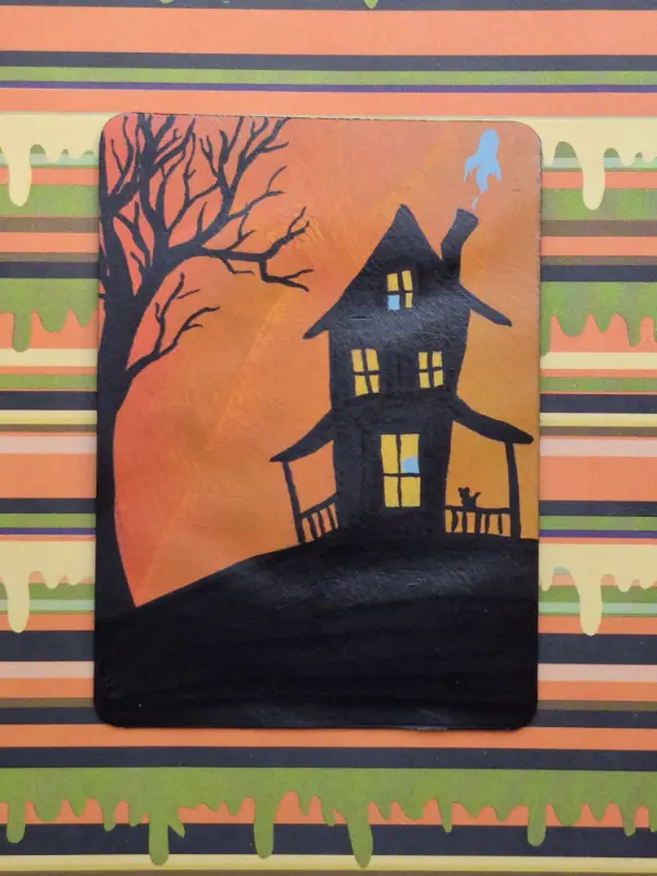 Haunted House aceo art card