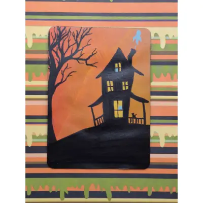 Haunted House aceo art card thumbnail 1