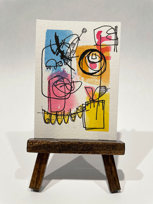 Small Party aceo art card thumbnail 2