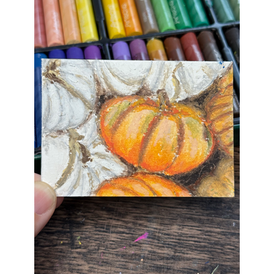 Pumpkins aceo art card thumbnail 1