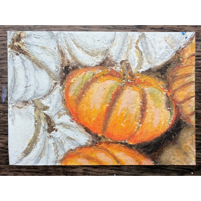 Pumpkins aceo art card thumbnail 2