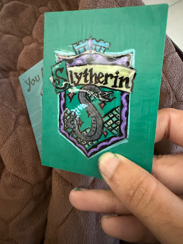 Double Sided Slytherin Harry Potter House Sorting Hat ACEO by AThingCalledWhimsy aceo art card