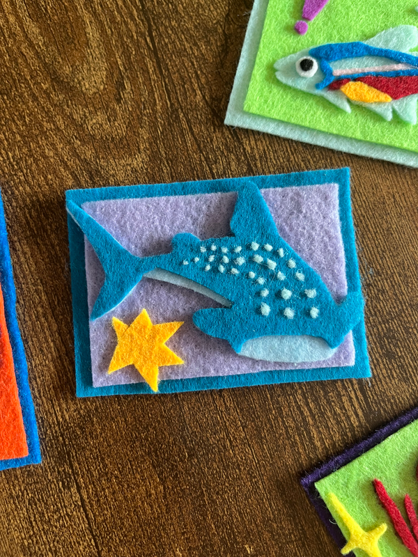 Whale Shark: Felt ACEO aceo art card