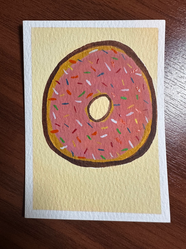 Sprinkled Donut aceo art card