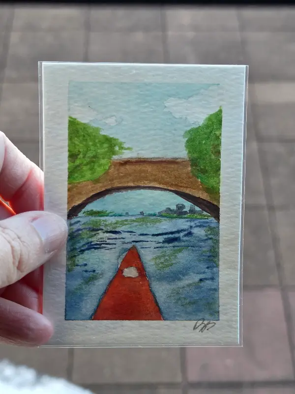 Bde Maka Ska/Lake of the Isles Lagoon and Canal aceo art card