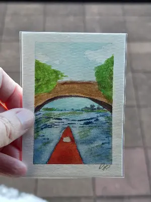Bde Maka Ska/Lake of the Isles Lagoon and Canal aceo art card thumbnail 1