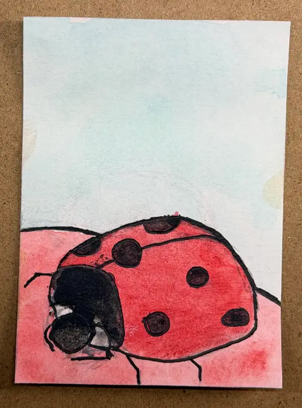 Mushrooms 8/8 aceo art card