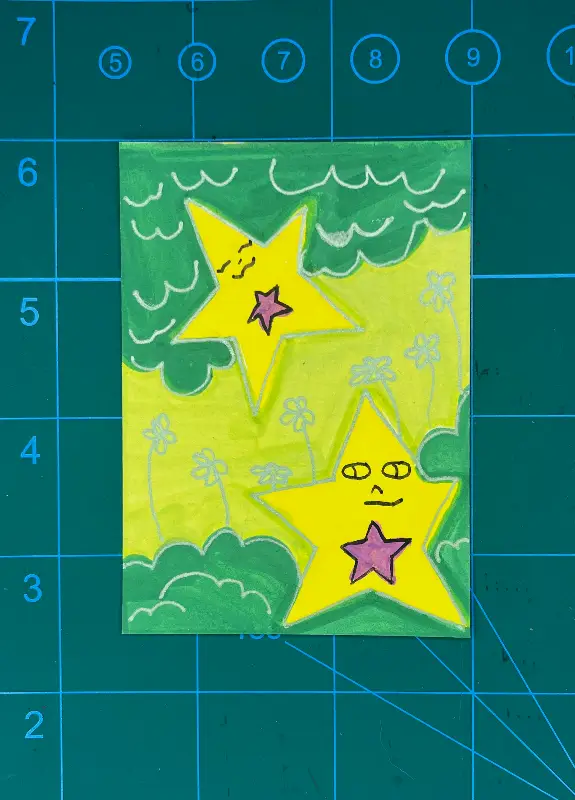 Stars in the Trees aceo art card