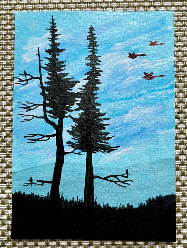 “Those Who Stay And Those Who Go” aceo art card