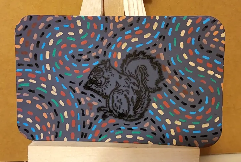 Whimsical Squirrel aceo art card
