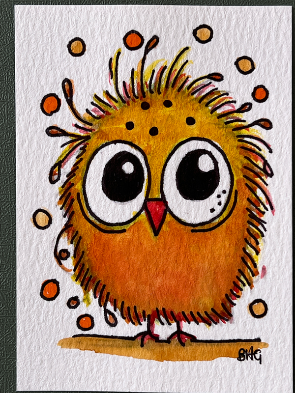 Silly Birdy aceo art card